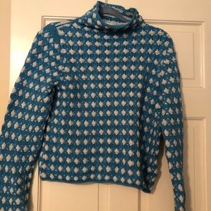 Ladies blue/green and gray cotton sweater